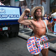 Here is the Naked Cowboy in happier times (2014) hawking toilet paper in Times Square.